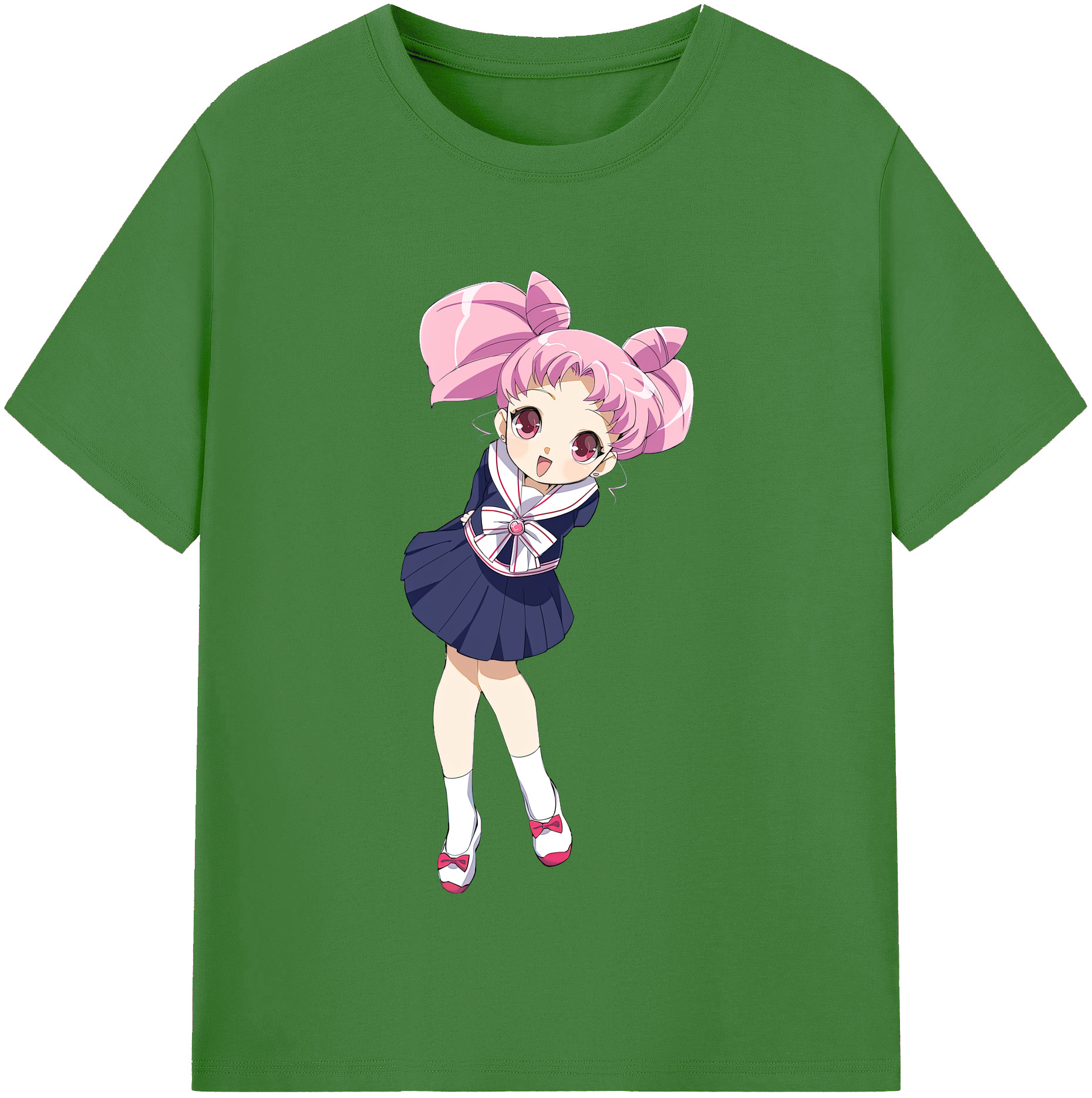 （画像用） 美少女戦士セーラームーン ちびうさ Sailor Moon Chibiusa Tsukino Usagi Small Lady Serenity レディースカジュアルプリントTシャツ（綿100％）
